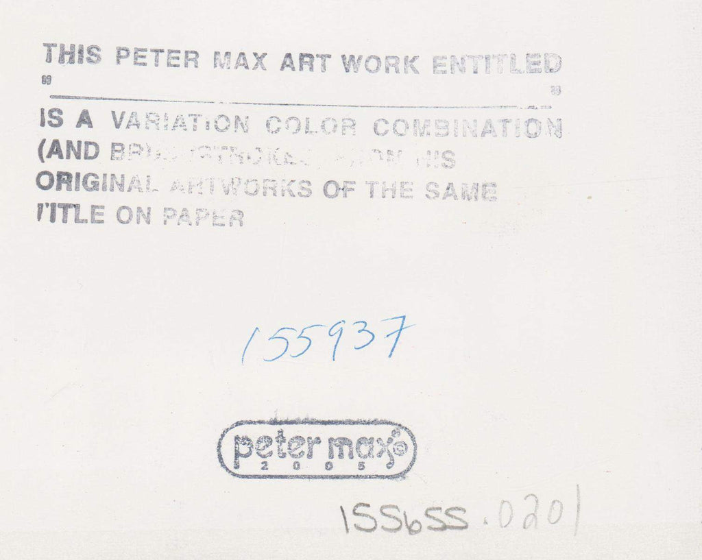 Original Peter Max Signed Mixed Media "Peace on Earth II" Artwork