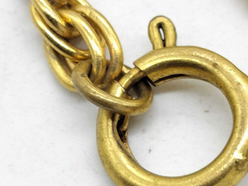Authentic Vintage Chanel 1970s CC Logo Rope Chain Necklace Gold Plated