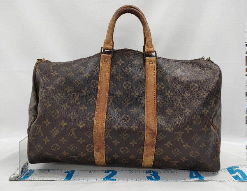 Authentic Louis Vuitton Keepall 45 Monogram Canvas Brown Travel Duffle Bag