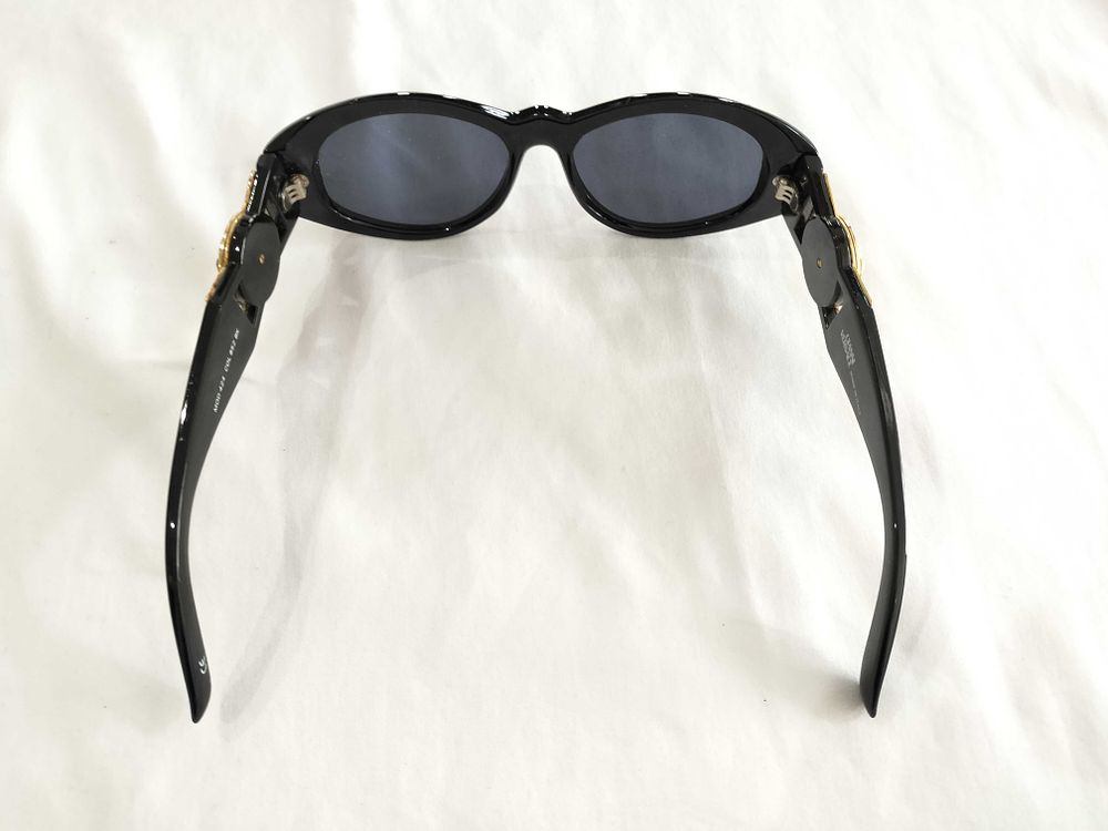 Authentic Vintage Gianni Versace 424 Col 852 Biggie Sunglasses Black Medusa