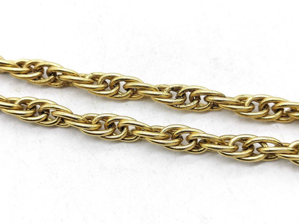 Authentic Vintage Chanel 1970s CC Logo Rope Chain Necklace Gold Plated
