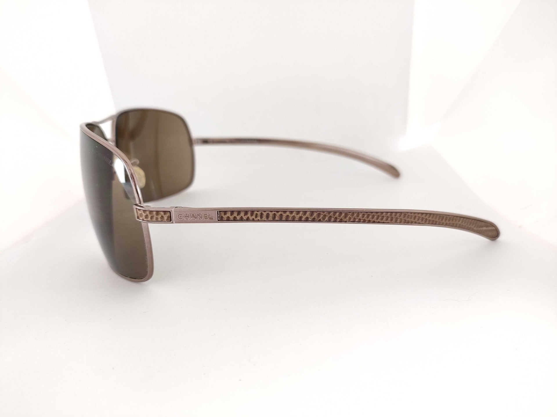Authentic Chanel Wrapped Lens Sunglasses with CC Logo & Full Set