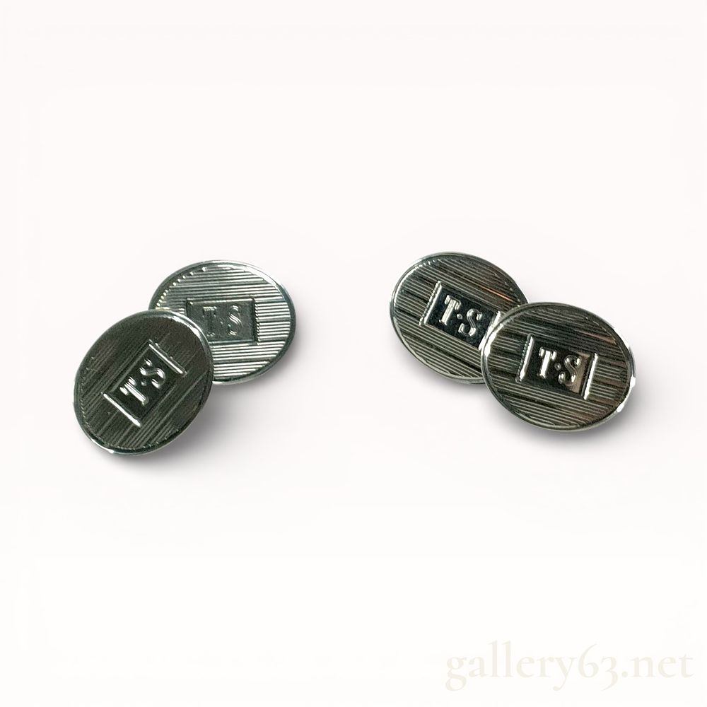 Authentic Tiffany & Co. Sterling Silver Monogram Round Cufflinks 925