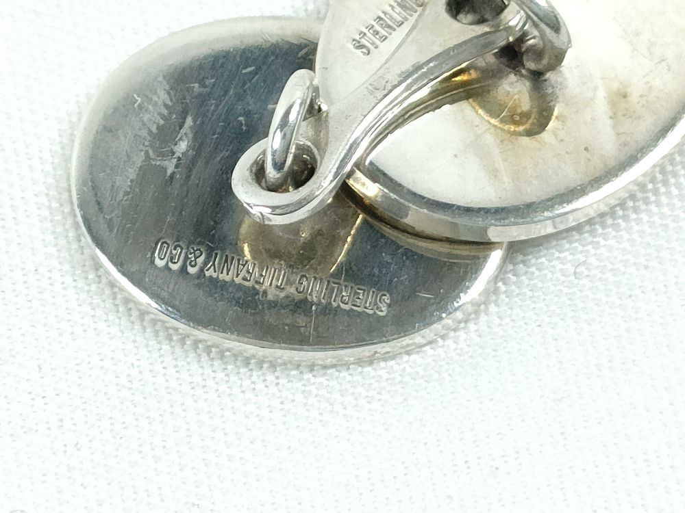 Authentic Tiffany & Co. Sterling Silver Monogram Round Cufflinks 925