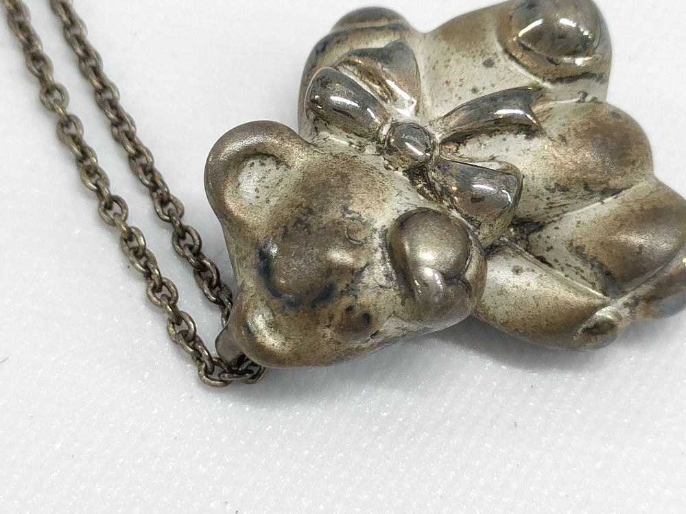 Vintage 1991 Tiffany & Co. Sterling Silver Bear Pendant Necklace 925