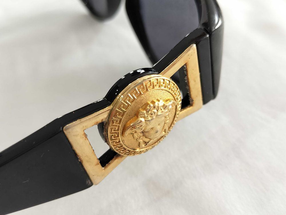 Authentic Vintage Gianni Versace 424 Col 852 Biggie Sunglasses Black Medusa