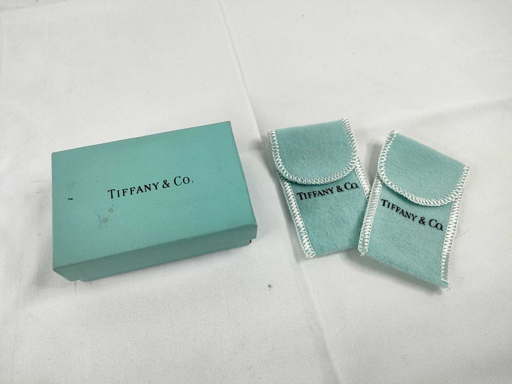 Authentic Tiffany & Co. Sterling Silver Monogram Round Cufflinks 925