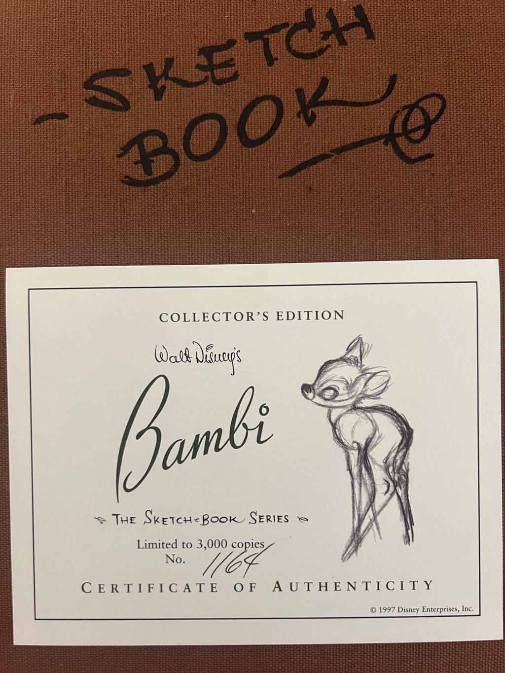Walt Disney’s Bambi The Sketchbook Series 1997 Limited Edition with COA