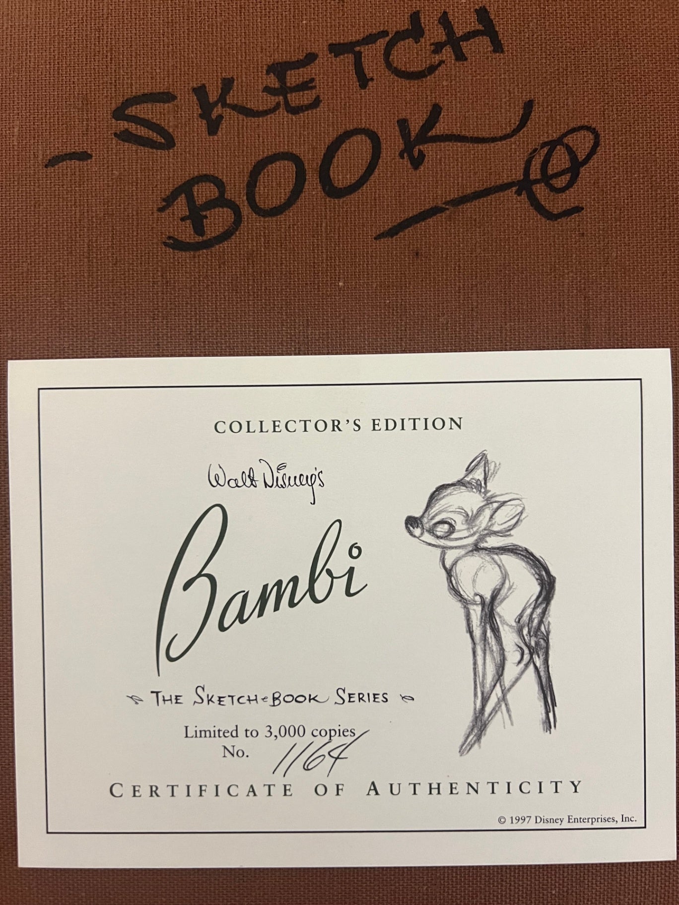 Walt Disney’s Bambi The Sketchbook Series 1997 Limited Edition with COA
