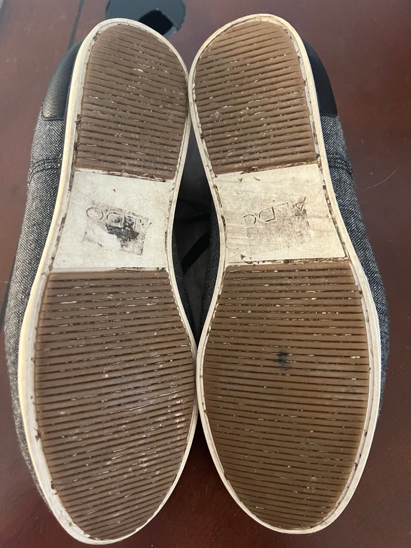 Aldo Gray and Black Canvas Lace-Up Sneakers Men's Size 7.5 Low Top