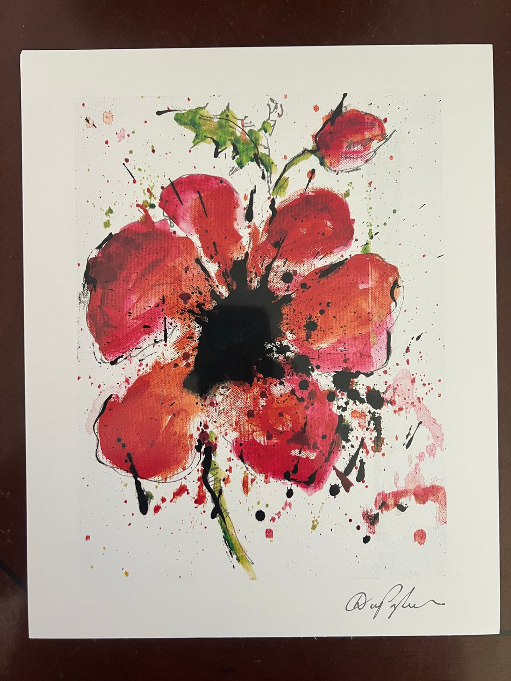 Dominic Pangborn Abstract Poppy 2015 Seriolithograph Park West COA Signed Plate