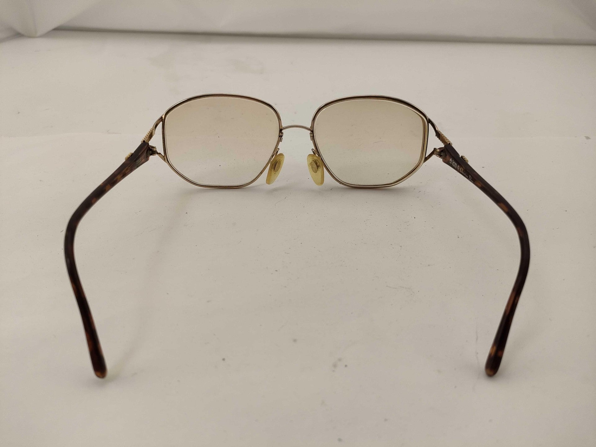 Christian Dior Vintage 2492 Gold Tone Rimless Sunglasses Light Tint Lenses
