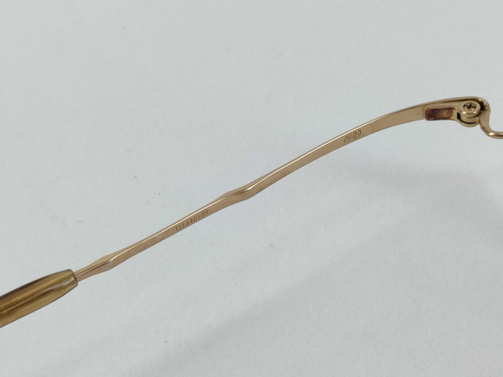 999.9 Four Nines 51018 Oval Eyeglasses Gold Tone Metal Frame Japan Luxury Eyewear