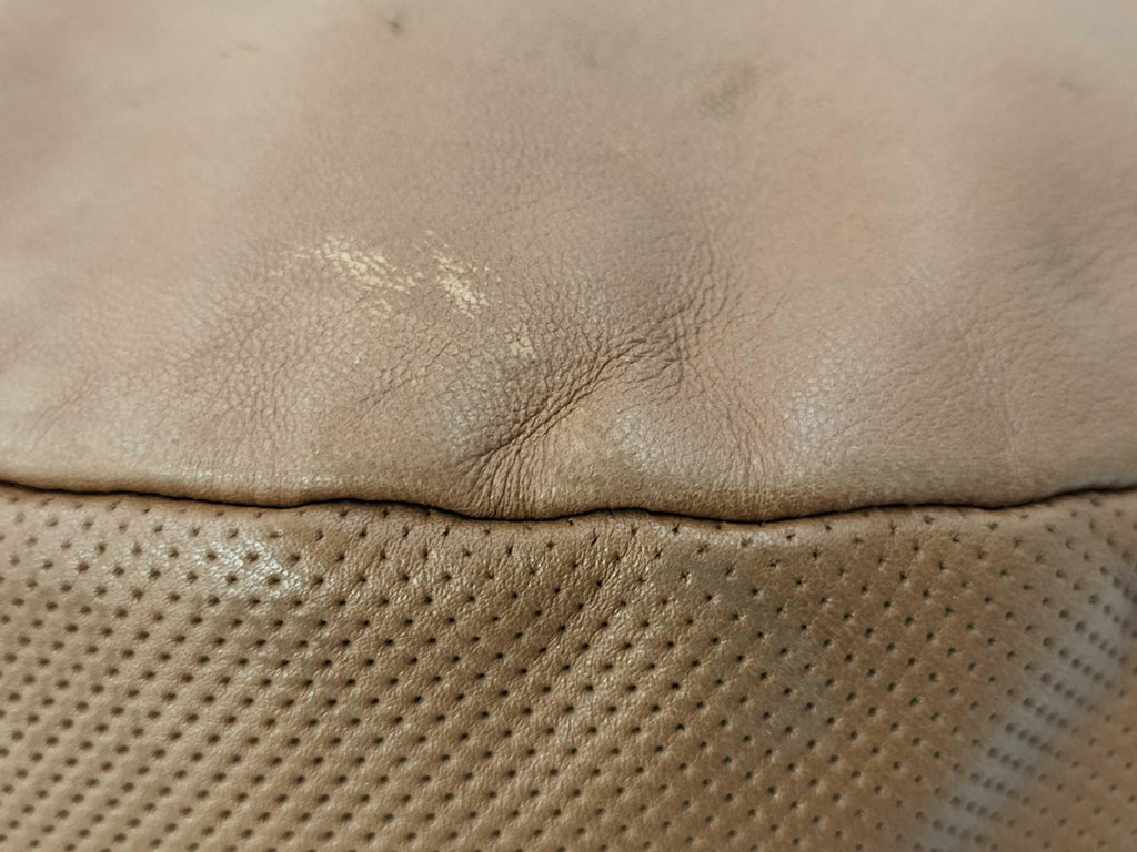 Loewe Anagram Sling Hobo Shoulder Bag Brown Leather Perforated Base Authentic