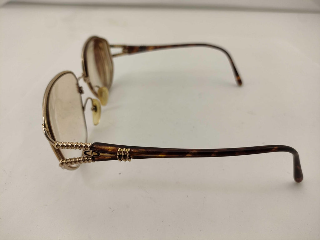 Christian Dior Vintage 2492 Gold Tone Rimless Sunglasses Light Tint Lenses