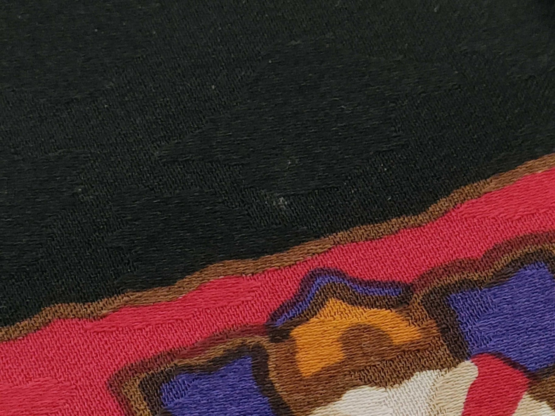 Yves Saint Laurent Silk Scarf Geometric Tile Print Red Black Gold 85cm Vintage