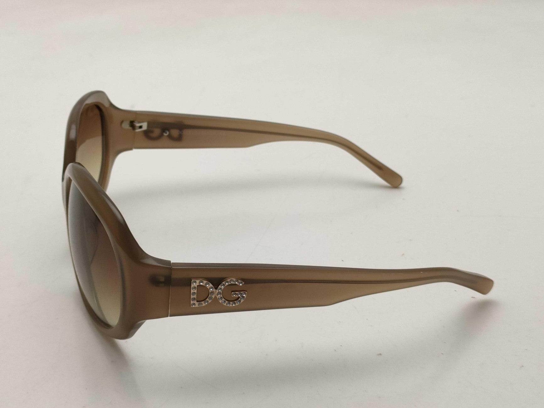 Dolce & Gabbana Brown Oversized Sunglasses Gradient Lenses D&G Logo With Case