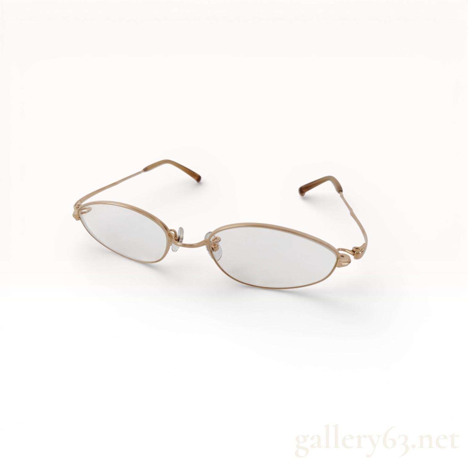 999.9 Four Nines 51018 Oval Eyeglasses Gold Tone Metal Frame Japan Luxury Eyewear