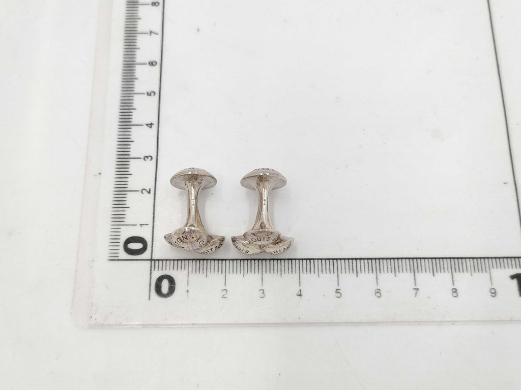 Louis Vuitton Silver Tone Boutons de Manchette Cufflinks M30566 Engraved