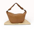 Loewe Anagram Sling Hobo Shoulder Bag Brown Leather Perforated Base Authentic
