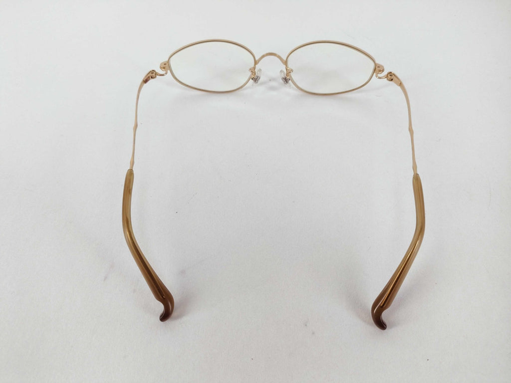 999.9 Four Nines 51018 Oval Eyeglasses Gold Tone Metal Frame Japan Luxury Eyewear