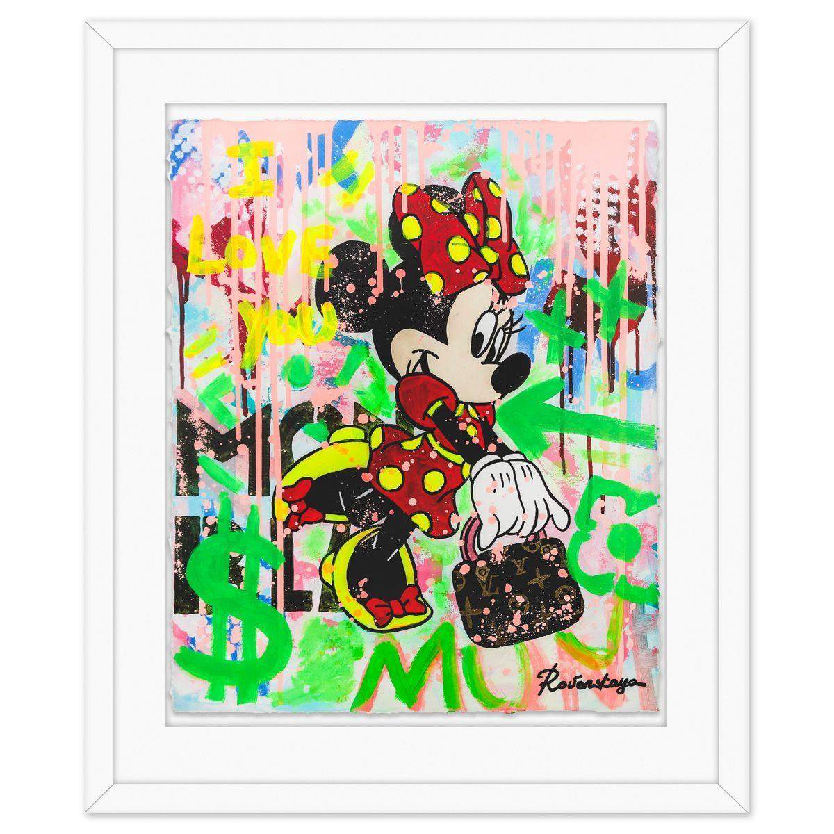Nastya Rovenskaya Original Mixed Media Shopping Time Framed 30x24 Signed COA
