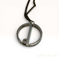 Dunhill SV925 Sterling Silver Circular Bar Pendant Necklace Minimalist 6.5g