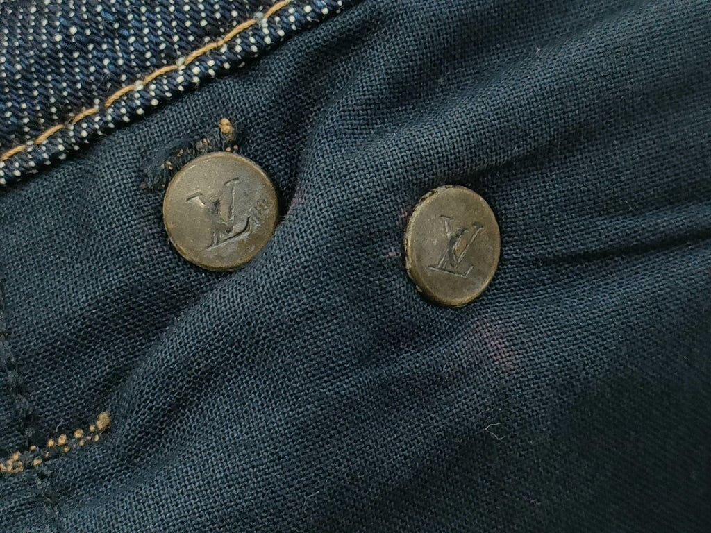 Louis Vuitton Dark Wash Denim Wide Leg Capri Jeans Contrast Stitch FR 36 US 4