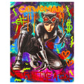 Nastya Rovenskaya Original Mixed Media "Catwoman" Hand Signed 30x24 COA