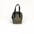 Vintage Celine C Macadam Canvas Handbag Brown Monogram Leather Trim Authentic