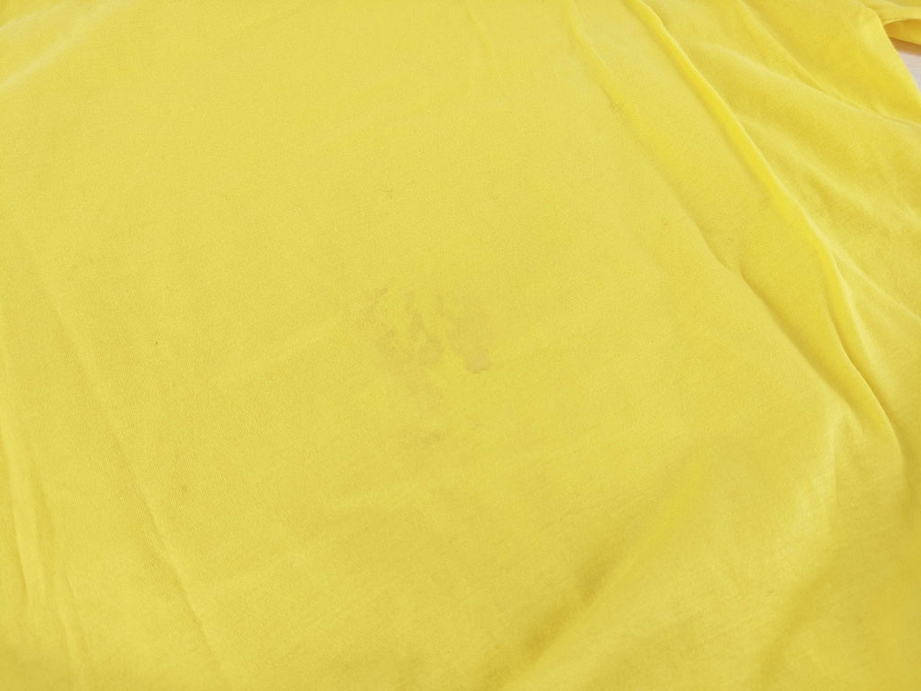 Hermes Yellow Cotton T-Shirt Statue Embroidery Men's Small Women's Medium
