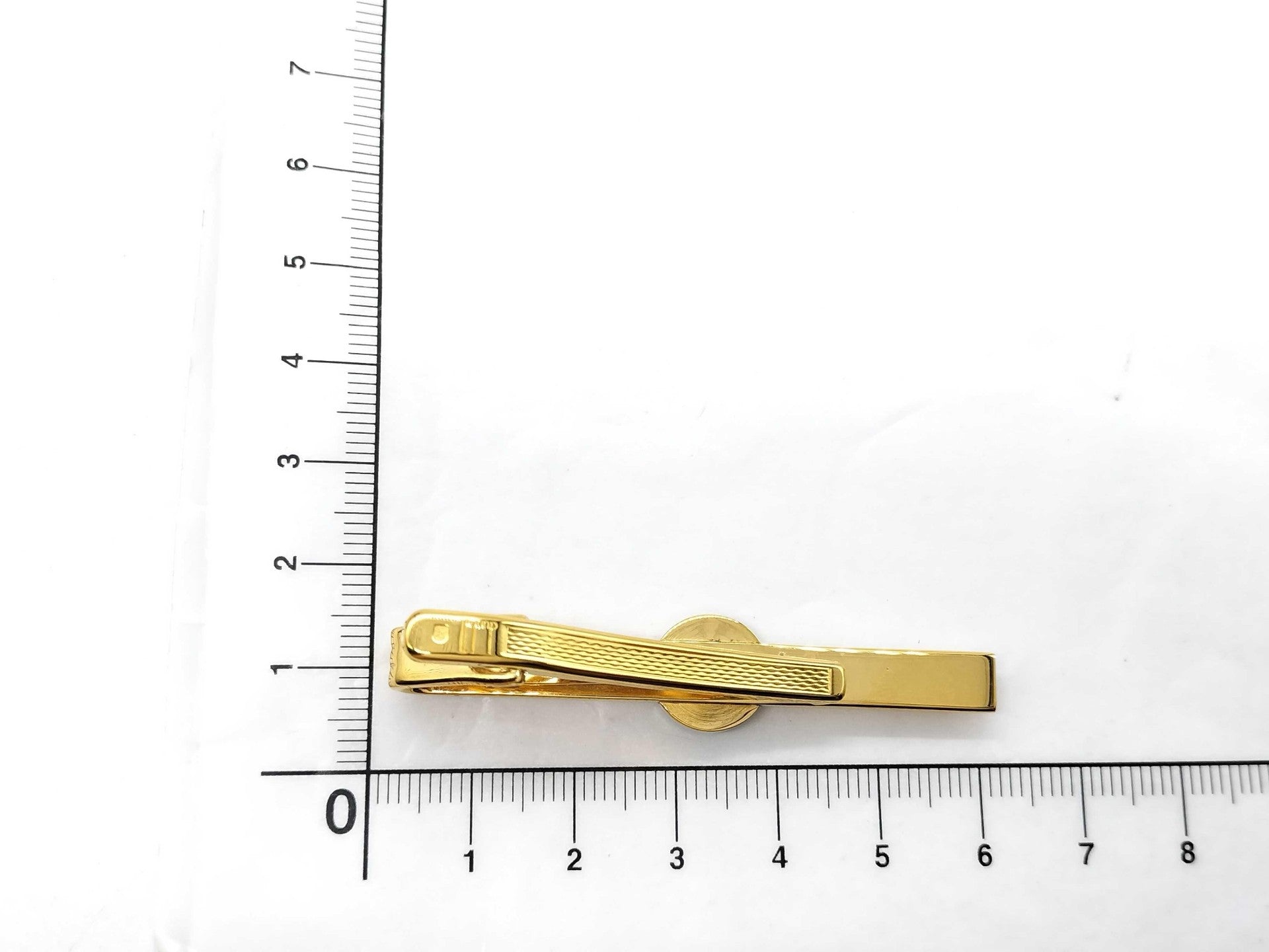 Dunhill Gold Tone Ribbed Tie Bar Black Enamel Logo Medallion Mens Accessory