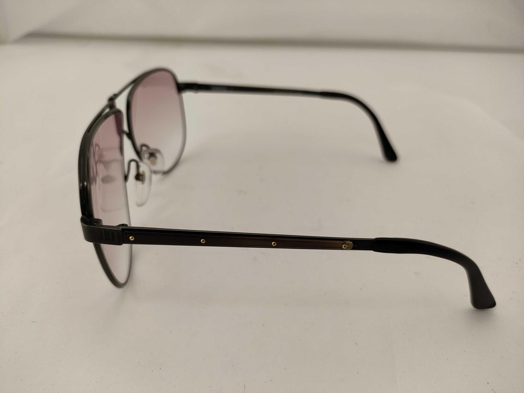 Dunhill 6043 91 Black Metal Aviator Sunglasses Gradient Lens Austria Luxury Case