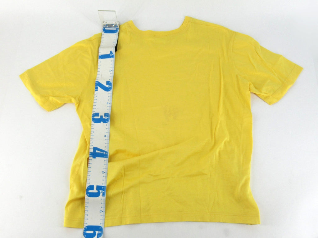 Hermes Yellow Cotton T-Shirt Statue Embroidery Men's Small Women's Medium