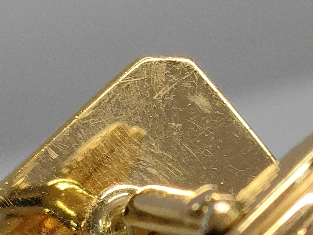 Dunhill Gold Tone Cufflinks Tie Bar Set Geometric Triangle Inlay Vintage Luxury