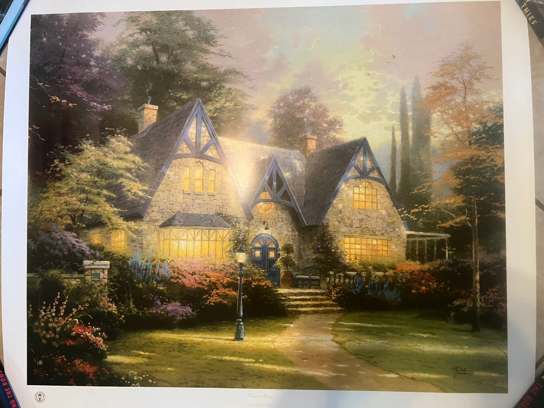 Thomas Kinkade Winsor Manor 24x30 GP 690/965 DNA Matrix Signed Litho w/ COA