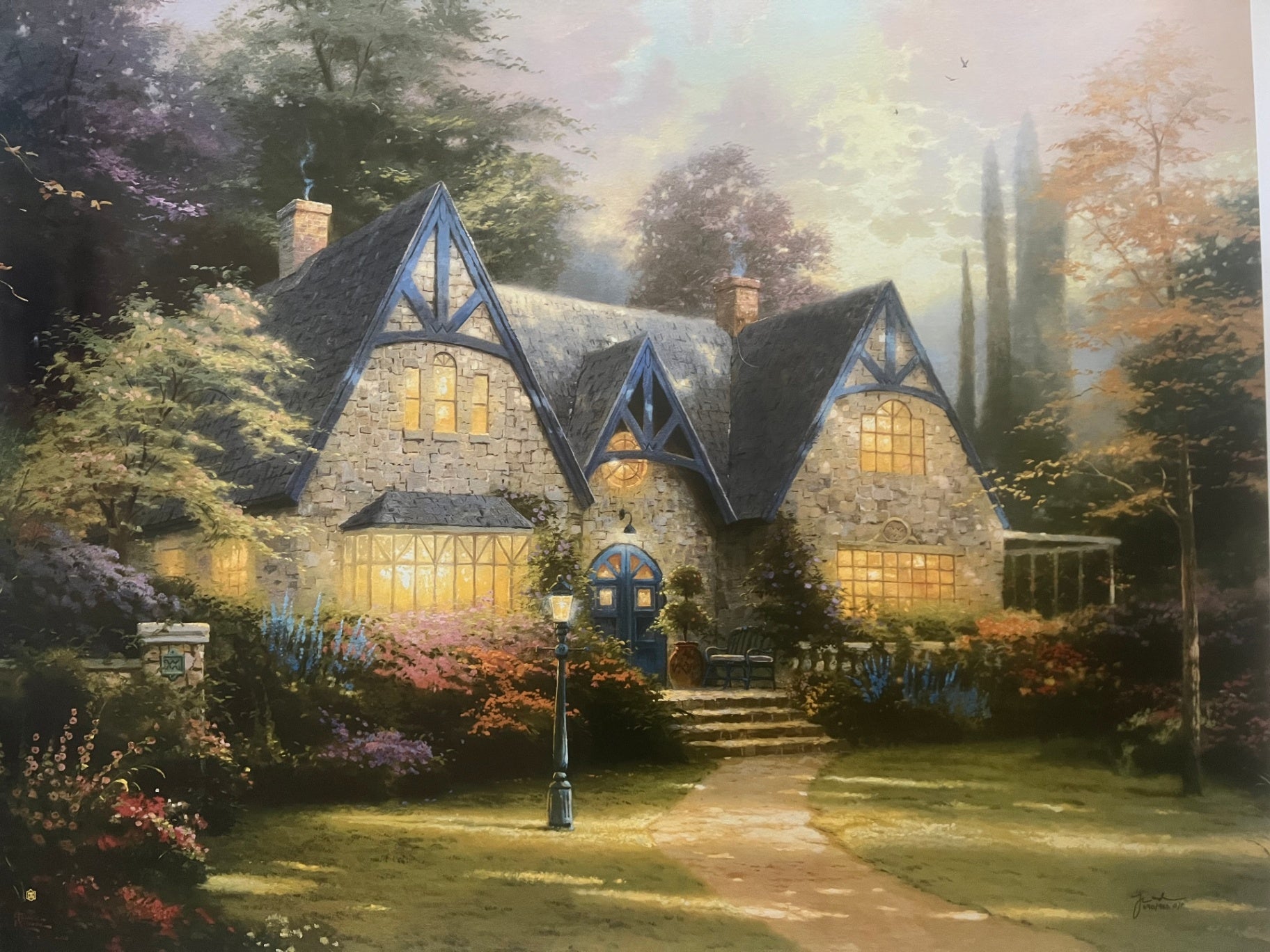 Thomas Kinkade Winsor Manor 24x30 GP 690/965 DNA Matrix Signed Litho w/ COA