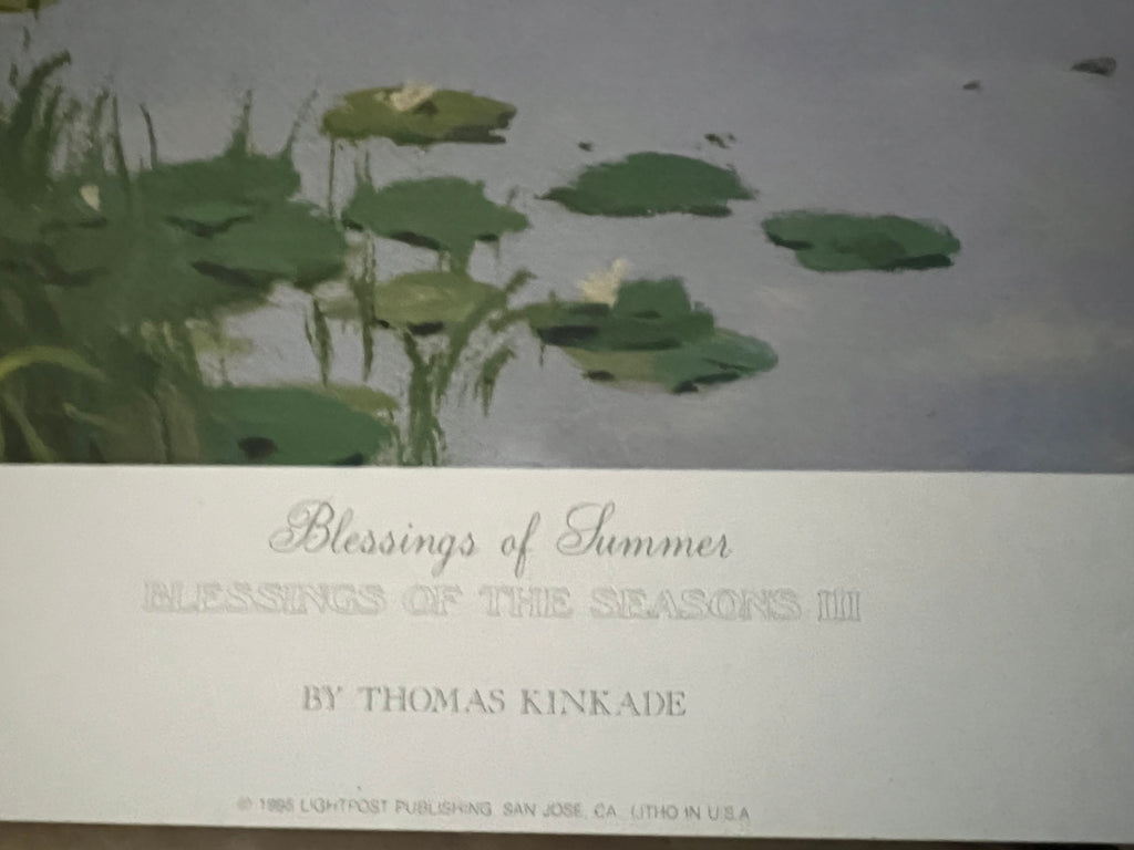 Thomas Kinkade Blessings of Summer 24x30 GP 2643/4850 DNA Signed w/ Appraisal