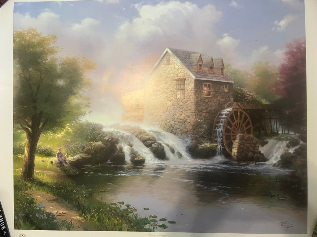 Thomas Kinkade Blessings of Summer 24x30 GP 2643/4850 DNA Signed w/ Appraisal