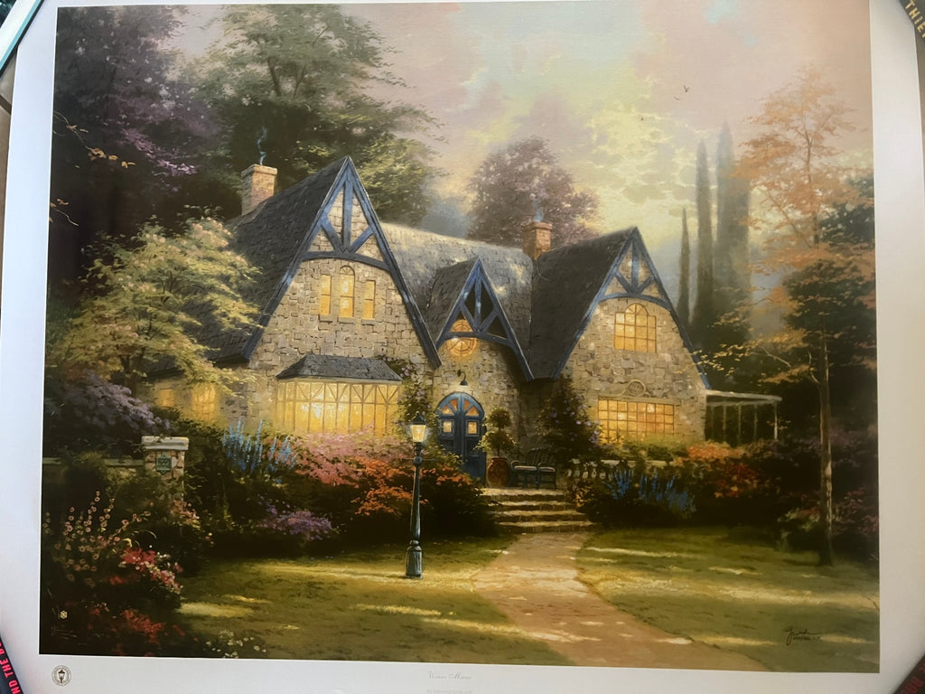 Thomas Kinkade Winsor Manor 24x30 GP 690/965 DNA Matrix Signed Litho w/ COA