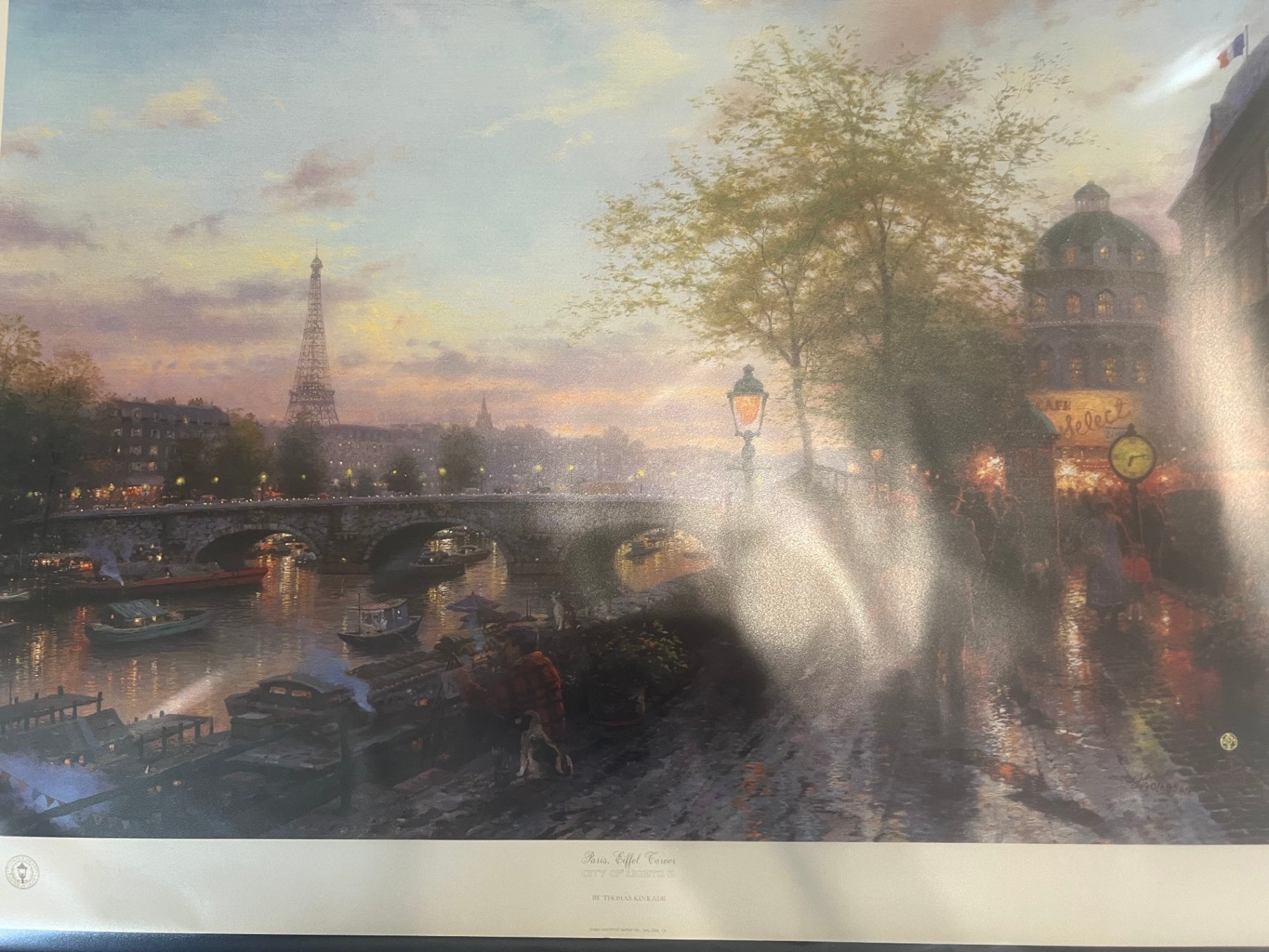 Thomas Kinkade Paris Eiffel Tower 18x27 GP 120/685 Gallery Proof Paper Lithograph