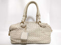 Bottega Veneta Intrecciato Woven Leather Satchel Top Handle Bag Brown One Size