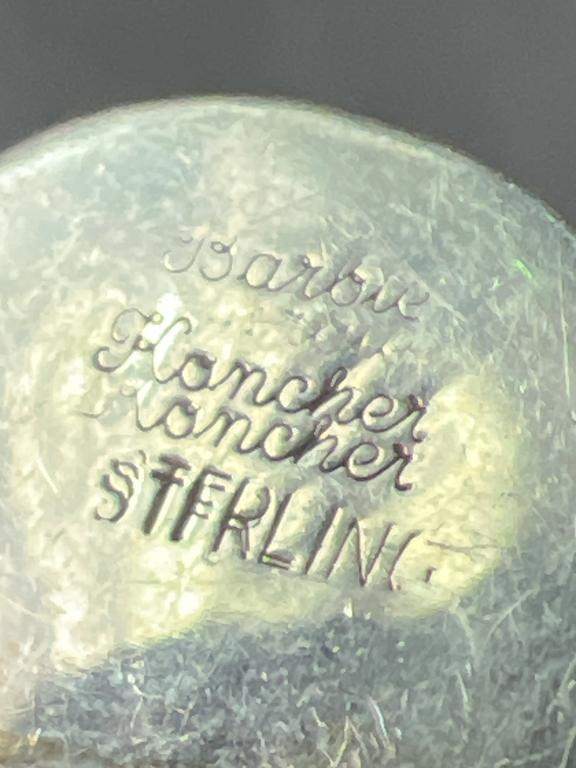 Barbie Koncher Sterling Silver Dichroic Art Glass Statement Ring Adjustable