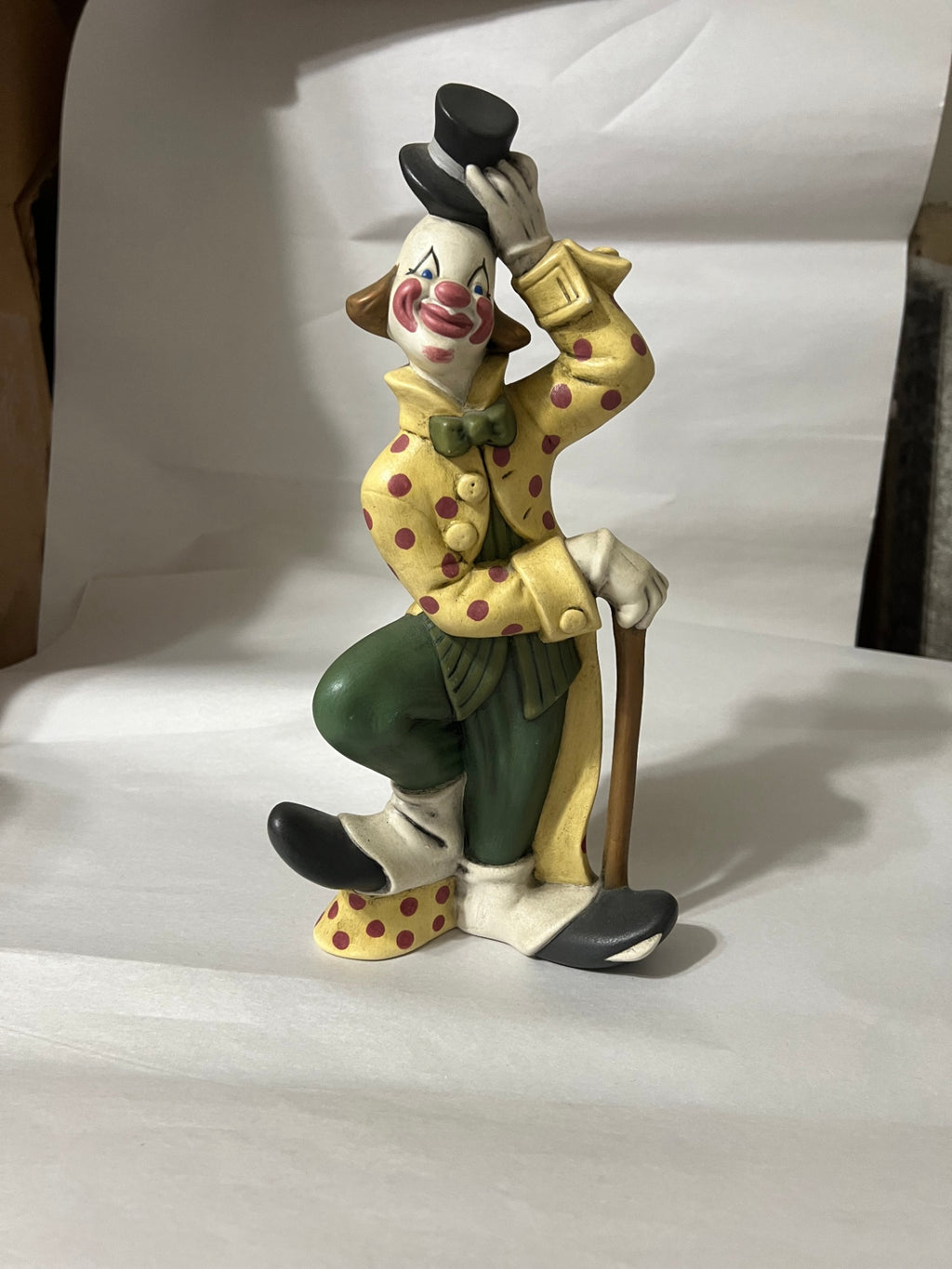 Vintage Atlantic Mold Ceramic Hobo Clown Figurine 12 Inch Sad Sack Park Bench