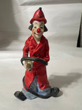 Vintage 1980 Seymour Mann Porcelain Fireman Clown Figurine Firefighter Red Hat