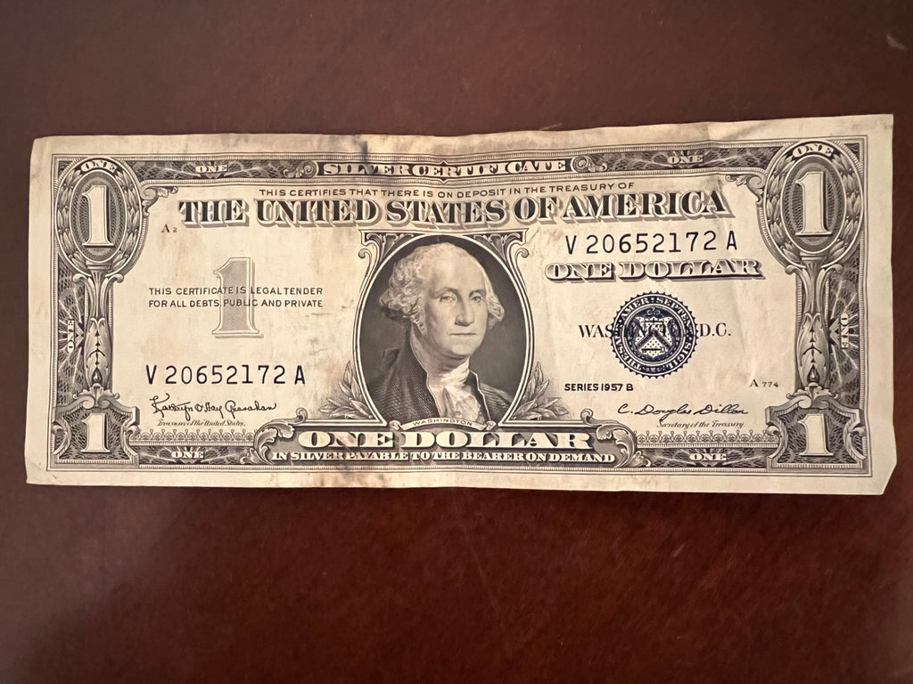 Vintage US Currency Lot 4 Silver Certificates & 1 Red Seal Two Dollar Note