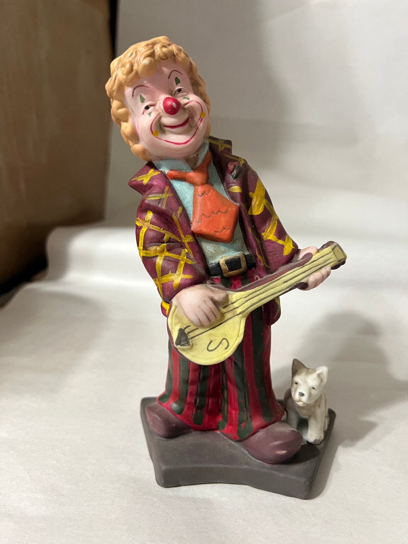 Lot of 4 Vintage Porcelain Musical Clown Figurines Circus Band Orchestra Kitsch