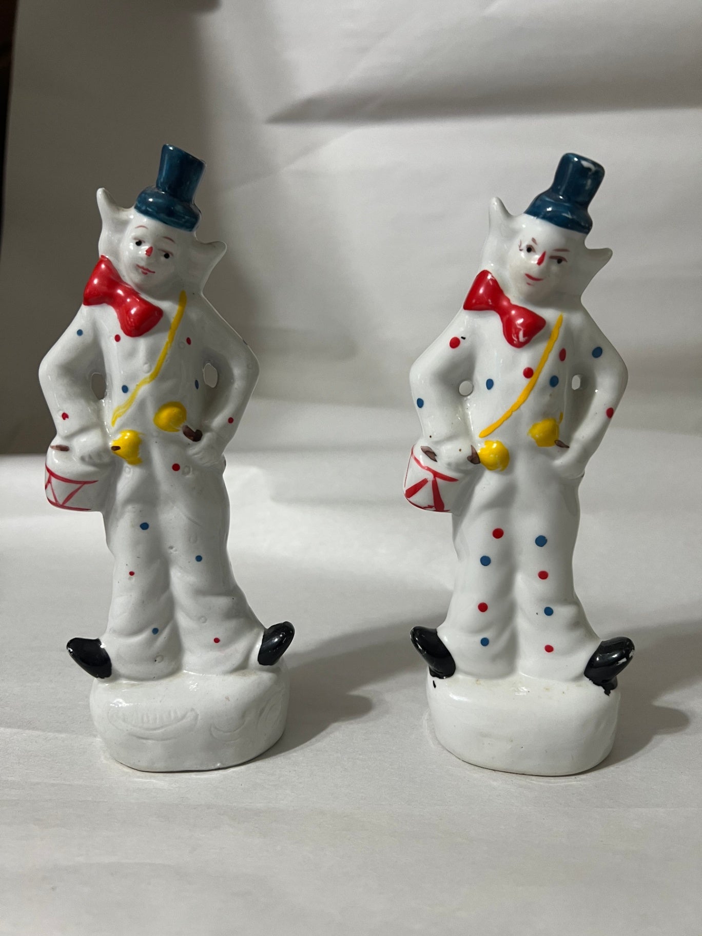Vintage Porcelain Clown Lot 2 Pcs Celestial Moon Star & Performer with Balloon
