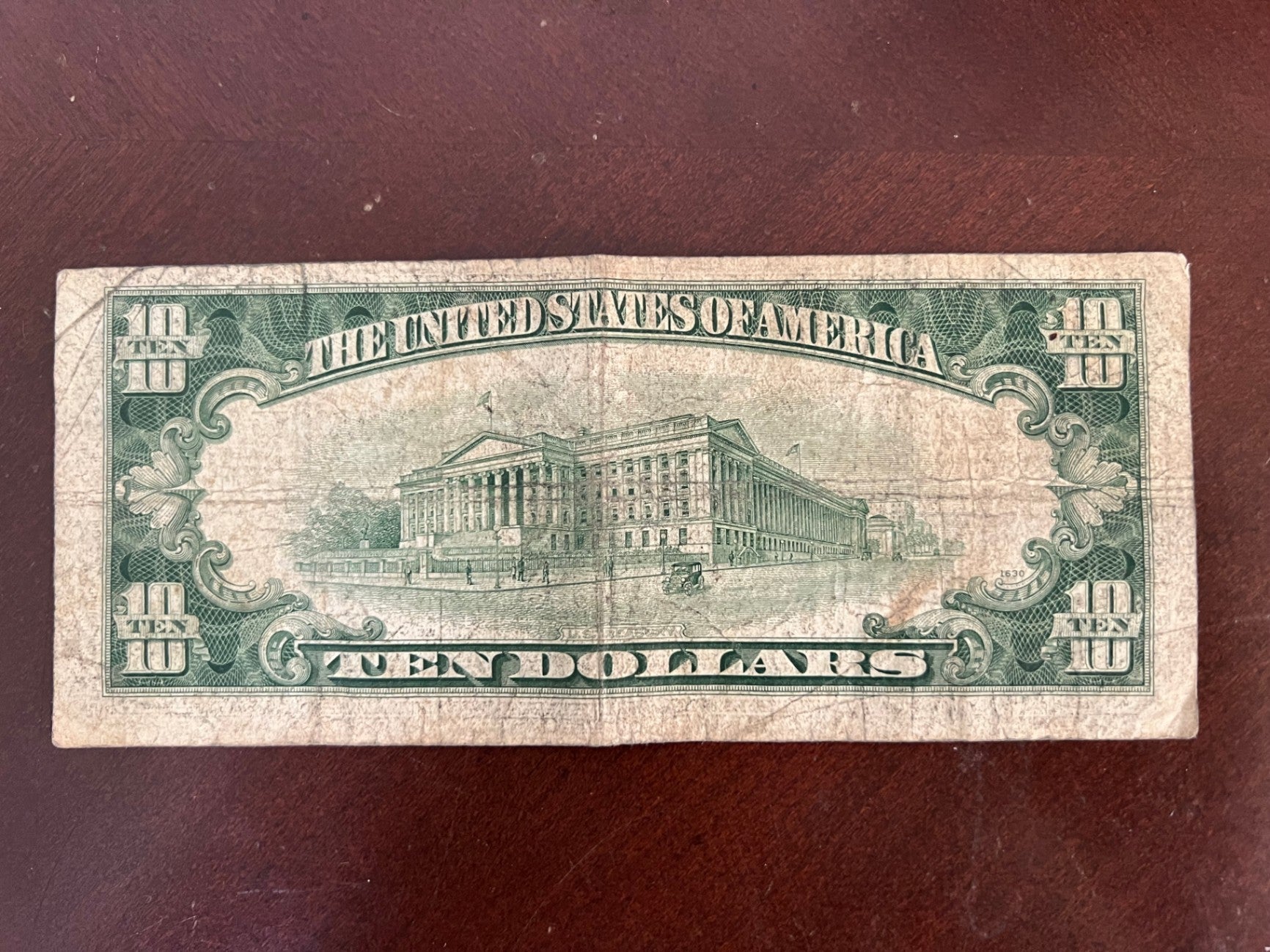 Vintage Series 1953 $10 Silver Certificate Blue Seal Serial A06383355A