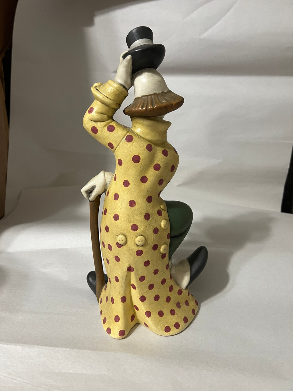 Vintage Atlantic Mold Ceramic Hobo Clown Figurine 12 Inch Sad Sack Park Bench